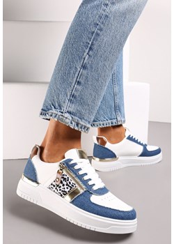 Niebieskie Sneakersy przed Kostkę z Suwakiem i Metaliczną Wstawką Ludovico ze sklepu renee.pl w kategorii Buty sportowe damskie - zdjęcie 179829472