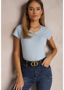 Jasnoniebieski T-shirt Adranna ze sklepu renee.pl w kategorii Bluzki damskie - zdjęcie 179838814