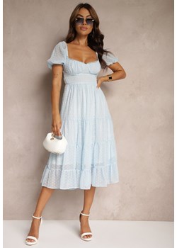 Niebieska Sukienka z Odkrytymi Plecami Nephia ze sklepu renee.pl w kategorii Sukienki - zdjęcie 179839622