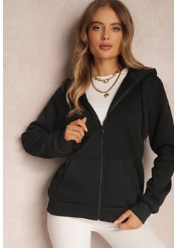 Czarna Bluza z Kapturem Zapinana na Suwak Edan ze sklepu renee.pl w kategorii Bluzy damskie - zdjęcie 179846534