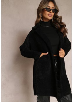 Czarny Płaszcz z Bawełną Oversize Brumisia ze sklepu renee.pl w kategorii Płaszcze damskie - zdjęcie 179848464