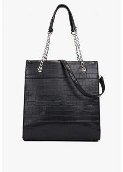 Czarna Torebka na Ramię z Odpinanym Paskiem i Ozdobnymi Rączkami Penley ze sklepu renee.pl w kategorii Torby Shopper bag - zdjęcie 179853804