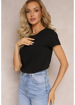 Czarny T-shirt z Linii Basic Apoxis ze sklepu renee.pl w kategorii Bluzki damskie - zdjęcie 179854360
