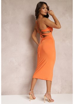 Pomarańczowa Sukienka Sadoul ze sklepu renee.pl w kategorii Sukienki - zdjęcie 179857953