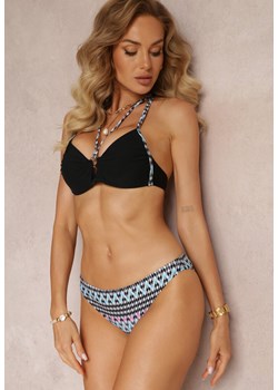 Czarne Bikini Push Up z Figami w Mozaikowy WzórMalandra ze sklepu renee.pl w kategorii Stroje kąpielowe - zdjęcie 179866453
