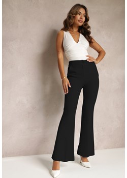 Czarne Spodnie Dzwony z Wysokim Stanem Eudota ze sklepu renee.pl w kategorii Spodnie damskie - zdjęcie 179868801