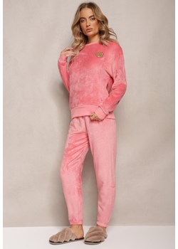 Różowy Komplet Piżamowy Luźna Bluza i Spodnie Joggery Mlikena ze sklepu renee.pl w kategorii Piżamy damskie - zdjęcie 179874593