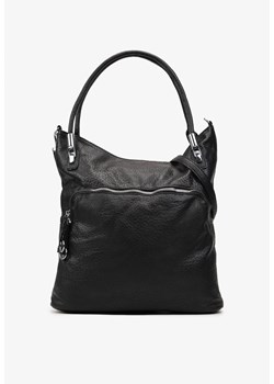 Czarna Torebka z Ekoskóry na Cienkim Pasku i Rączce Venorda ze sklepu renee.pl w kategorii Torby Shopper bag - zdjęcie 179882334