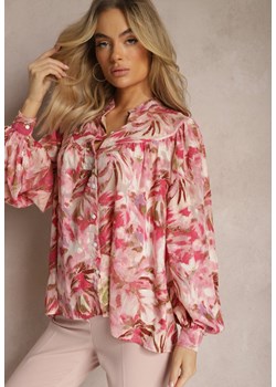 Czerwono-Różowa Koszula z Szerokimi Rękawami we Florystyczny Print Letossa - id: 5336-28-64-RED - marki Renee - 179891732 Czerwono-Różowa Koszula z Szerokimi Rękawami we Florystyczny Print Letossa ze sklepu renee.pl w kategorii Koszule damskie - zdjęcie 179891732