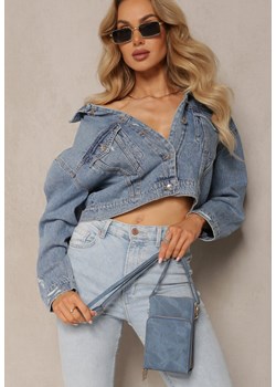 Granatowa Mała Torebka na Ramię z Trzema Komorami na Zamek Błyskawiczny Nulive ze sklepu renee.pl w kategorii Saszetki - zdjęcie 179895674