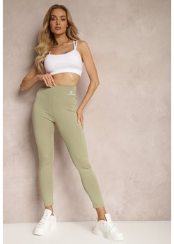 Zielone Legginsy High Waist z Gumką w Pasie Cloen ze sklepu renee.pl w kategorii Spodnie damskie - zdjęcie 179903064