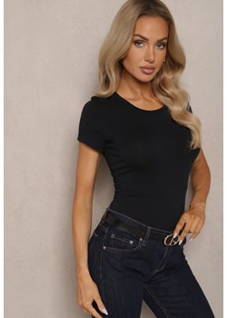 Czarna Koszulka T-shirt z Krótkim Rękawem z Bawełny Civa ze sklepu renee.pl w kategorii Bluzki damskie - zdjęcie 179903392