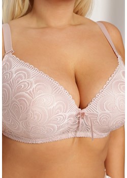 Różowy Biustonosz Full Cup z Koronki Ozdobiony Cyrkoniową Zawieszką Eanessa ze sklepu renee.pl w kategorii Biustonosze - zdjęcie 179903541