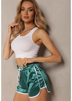 Zielone Szorty z Gumką w Talii High Waist z Lampasami Timallena ze sklepu renee.pl w kategorii Szorty - zdjęcie 179904114