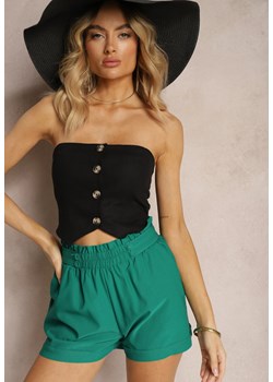 Zielone Szorty High Waist z Gumką w Pasie Kerpia ze sklepu renee.pl w kategorii Szorty - zdjęcie 179906862