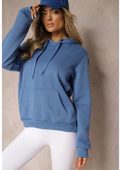 Niebieska Bluza Basic z Kapturem Corbetes ze sklepu renee.pl w kategorii Bluzy damskie - zdjęcie 179919722