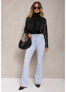 Jasnoniebieskie Jeansy o Kroju Dzwonów z Bawełny High Waist Navialas ze sklepu renee.pl w kategorii Jeansy damskie - zdjęcie 179919812