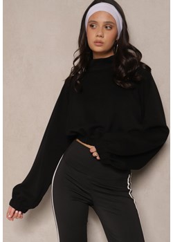 Czarna Krótka Bluza ze Stójką Benola ze sklepu renee.pl w kategorii Bluzy damskie - zdjęcie 179926634