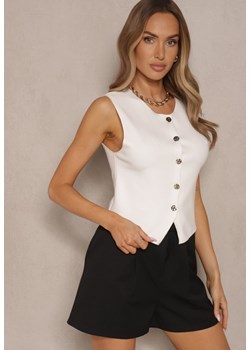 Czarne Szorty High Waist z Wiskozą o Garniturowym Kroju z Zakładkami Zavierisa ze sklepu renee.pl w kategorii Szorty - zdjęcie 179933581