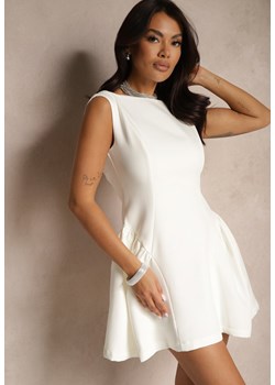 Biała Koktajlowa Rozkloszowana Sukienka z Odkrytymi Plecami Terretia ze sklepu renee.pl w kategorii Sukienki - zdjęcie 179944483