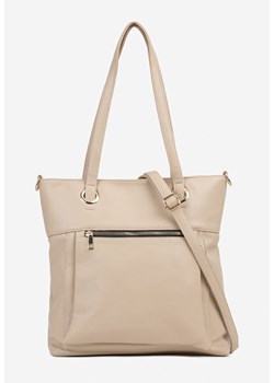 Ciemnobeżowa Torebka Shopperka Ozdobiona Suwakiem Nanamira ze sklepu renee.pl w kategorii Torby Shopper bag - zdjęcie 179949553