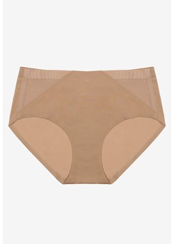 Beżowe Majtki Figi High Waist z Bezszwowym Wykończeniem Kolaniris ze sklepu renee.pl w kategorii Majtki damskie - zdjęcie 179950611