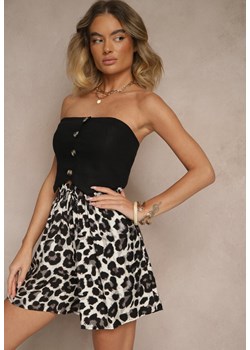 Czarne Wiskozowe Szorty High Waist w Panterkę z Kieszeniami Seppea ze sklepu renee.pl w kategorii Szorty - zdjęcie 179967664