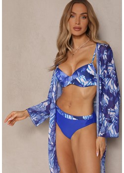Niebieskie Bikini Majtki Figi Biustonosz i Siateczkowa Narzutka Folanisse ze sklepu renee.pl w kategorii Stroje kąpielowe - zdjęcie 179969450