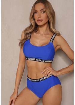 Niebieskie Bikini Majtki Typu Figi i Sportowa Góra Ozdobione Napisami Nevoneira ze sklepu renee.pl w kategorii Stroje kąpielowe - zdjęcie 179969844