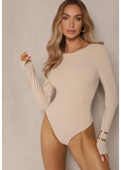 Jasnobeżowe Basicowe Body Sadovelle ze sklepu renee.pl w kategorii Body damskie - zdjęcie 179972052