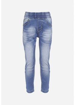 Niebieskie Jeansy Skinny z Gumką w Pasie i Kieszeniami Prunnela ze sklepu born2be.pl w kategorii Spodnie dziewczęce - zdjęcie 180048474
