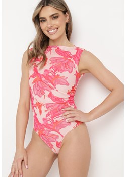Różowe Siateczkowe Body w Kwiaty Efiliss ze sklepu born2be.pl w kategorii Body damskie - zdjęcie 180060212