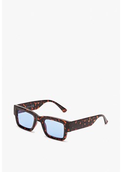 Brązowo-Niebieska Prostokątne Okulary Przeciwsłoneczne z Filtrem UV Elledenira ze sklepu born2be.pl w kategorii Okulary przeciwsłoneczne męskie - zdjęcie 180075611