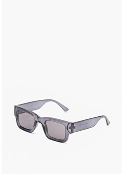 Szare Prostokątne Okulary Przeciwsłoneczne z Filtrem UV Elledenira ze sklepu born2be.pl w kategorii Okulary przeciwsłoneczne męskie - zdjęcie 180075613