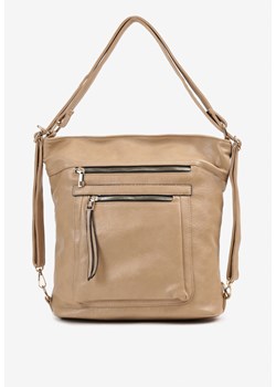 Beżowa Torebka z Regulacją Rączek i Małymi Kieszonkami na Suwaki Taimina ze sklepu born2be.pl w kategorii Torby Shopper bag - zdjęcie 180093862