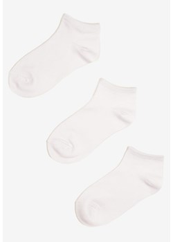 Białe Skarpety Stopki 3-Pack z Bawełną Venethis ze sklepu born2be.pl w kategorii Skarpetki damskie - zdjęcie 180103620