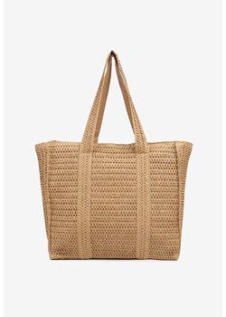 Ciemnobeżowa Plażowa Torebka Shopperka w Stylu Boho Galapira ze sklepu born2be.pl w kategorii Torby letnie - zdjęcie 180158533