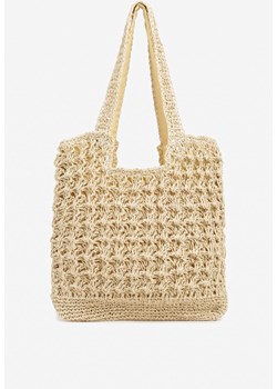 Beżowa Torebka Plażowa Typu Shopper w Stylu Boho Galira ze sklepu born2be.pl w kategorii Torby letnie - zdjęcie 180158542