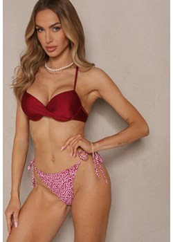Bordowe Wiązane Bikini Biustonosz Halter i Majtki Figi Savadine ze sklepu renee.pl w kategorii Stroje kąpielowe - zdjęcie 180171680