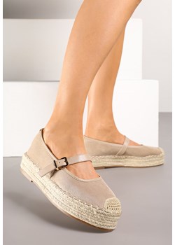 Ciemnobeżowe Espadryle z Plecionką i Paskiem Fevolise ze sklepu renee.pl w kategorii Espadryle damskie - zdjęcie 180171832