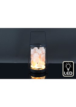 SiL Interiors Dekoracyjna lampa LED &quot;Salt Lamp Lantern&quot; w kolorze czarnym - wys. 24 x Ø 12 cm ze sklepu Limango Polska w kategorii Oświetlenie led - zdjęcie 180173250