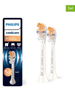 PHILIPS sonicare Wymienne końcówki (2 szt.) &quot;Premium All-in-One&quot; w kolorze białym ze sklepu Limango Polska w kategorii Szczoteczki do zębów - zdjęcie 180173340