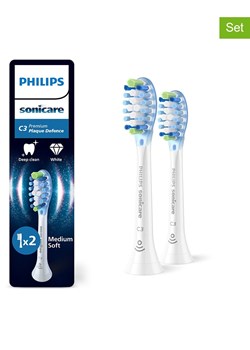 PHILIPS sonicare Wymienne końcówki (2 szt.) &quot;Premium Plaque Defence&quot; w kolorze białym ze sklepu Limango Polska w kategorii Szczoteczki do zębów - zdjęcie 180173354