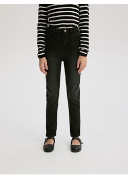 Reserved - Jeansy slim super high waist - czarny ze sklepu Reserved w kategorii Spodnie dziewczęce - zdjęcie 180173982