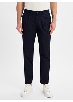 Tommy Hilfiger Męskie spodnie materiałowe - Harlem Mężczyźni Bawełna granatowy jednolity ze sklepu vangraaf w kategorii Spodnie męskie - zdjęcie 180179590