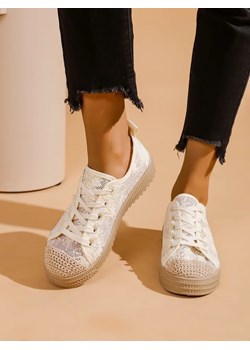Royalfashion Damskie koronkowe trampki z cekinami Nille ze sklepu royalfashion.pl w kategorii Trampki damskie - zdjęcie 180188634