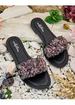 Royalfashion Damskie klapki z kryształkami Loberra ze sklepu royalfashion.pl w kategorii Klapki damskie - zdjęcie 180204954