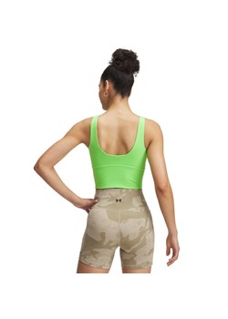Damski top treningowy Under Armour Project Rock Fitted Bra Tank - zielony ze sklepu Sportstylestory.com w kategorii Biustonosze - zdjęcie 180211452