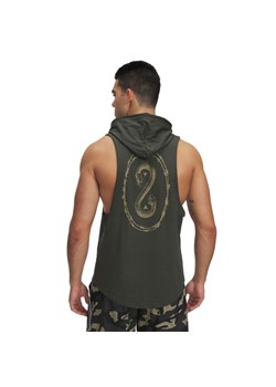 Męski top treningowy z kapturem Under Armour Project Rock Snake SL HD - khaki ze sklepu Sportstylestory.com w kategorii Bluzy męskie - zdjęcie 180211520