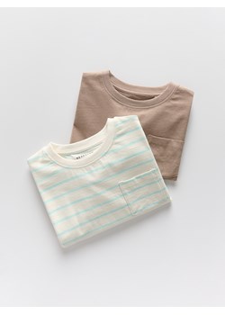 Reserved - Bawełniany longsleeve 2 pack - niebieski ze sklepu Reserved w kategorii T-shirty chłopięce - zdjęcie 180214802